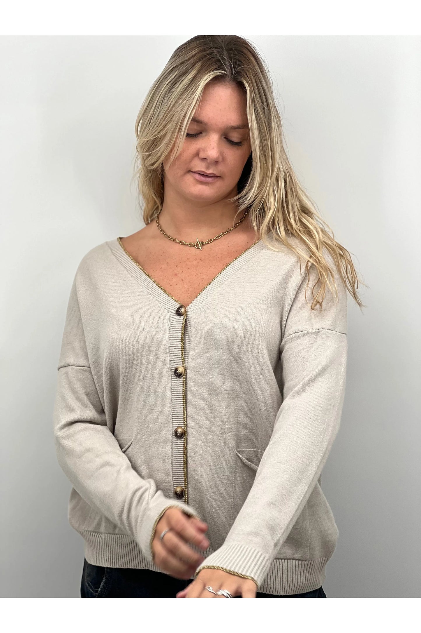 Gilet Gilet CHERRY BOUTIQUE Rock and roll Beige Cherryboutique