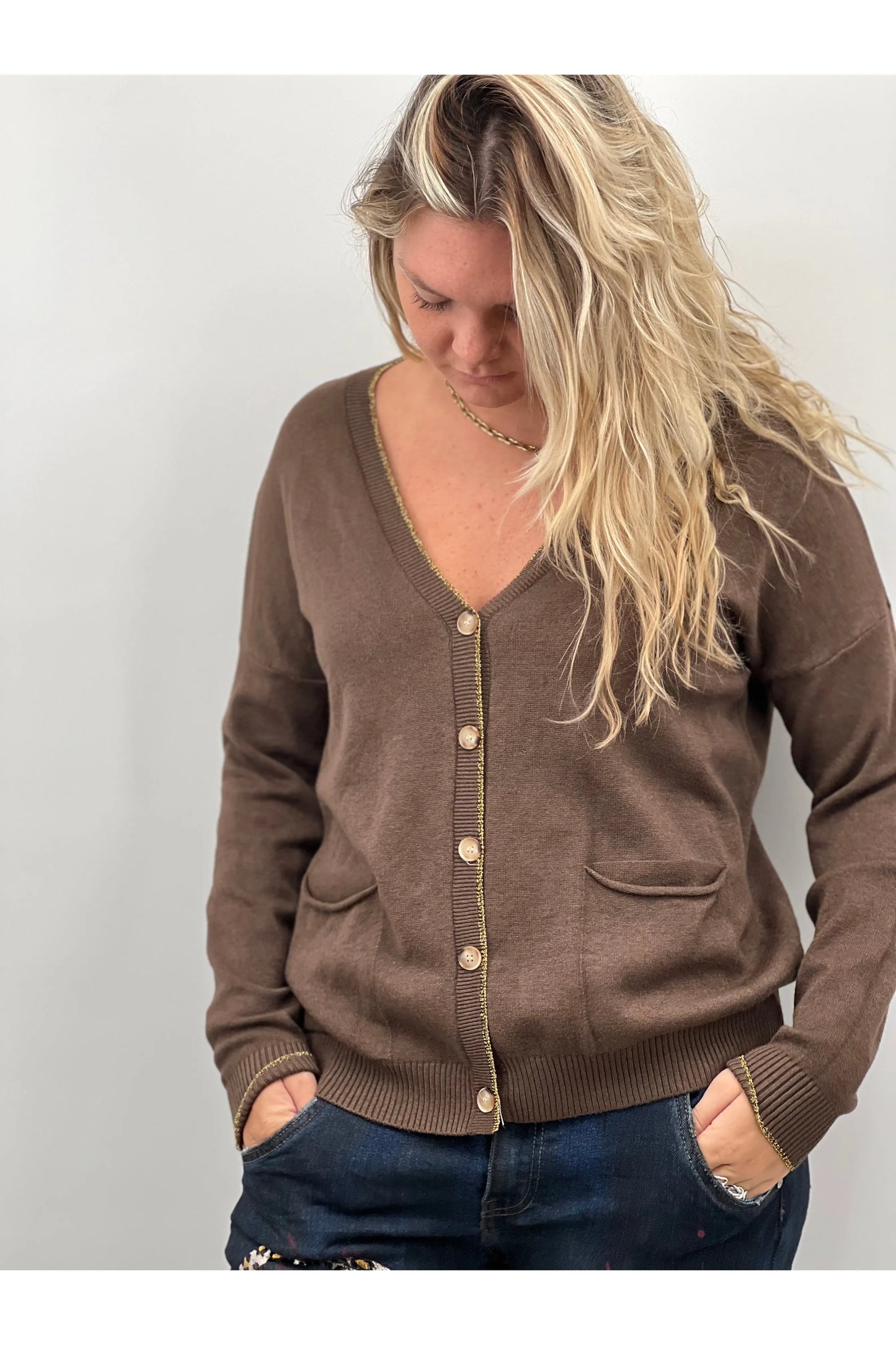 Gilet Gilet CHERRY BOUTIQUE Rock and roll Brown Cherryboutique