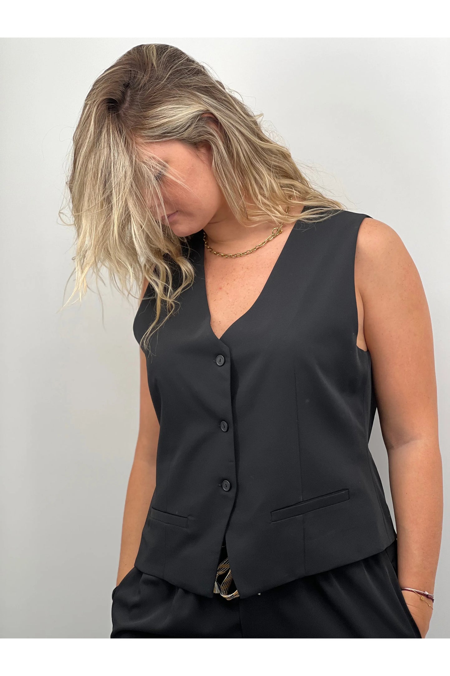 Gilet Gilet PLEASE L0C9CVR000 S / Black PLEASE