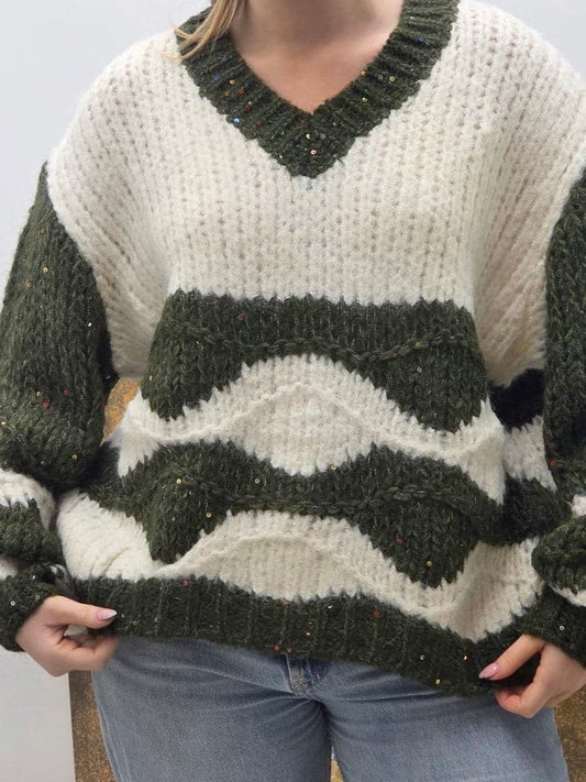 Pull col V pailleté Cherry Boutique Pull col V pailleté Cherry Boutique Cherryboutique