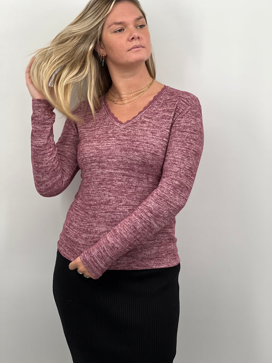 Pull Pull Chiné col V Cherry Boutique XS Cherryboutique