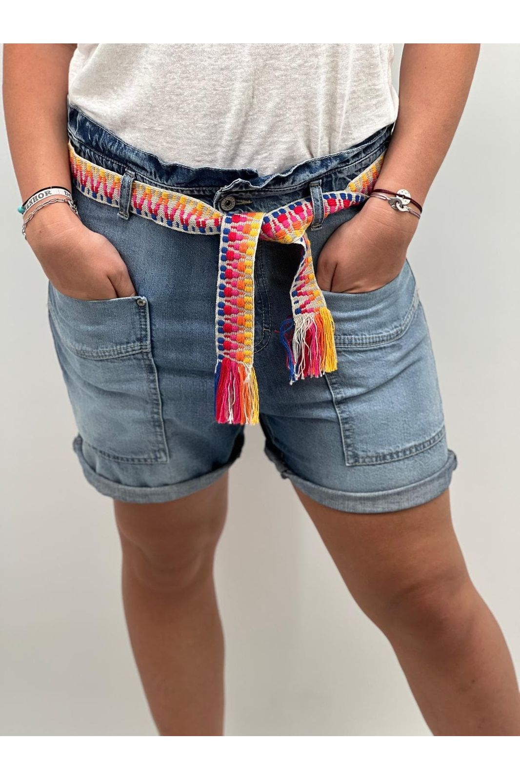 Short Short PLEASE Bermuda Loose Jean D0H3CV9N3N M / Blu denim PLEASE