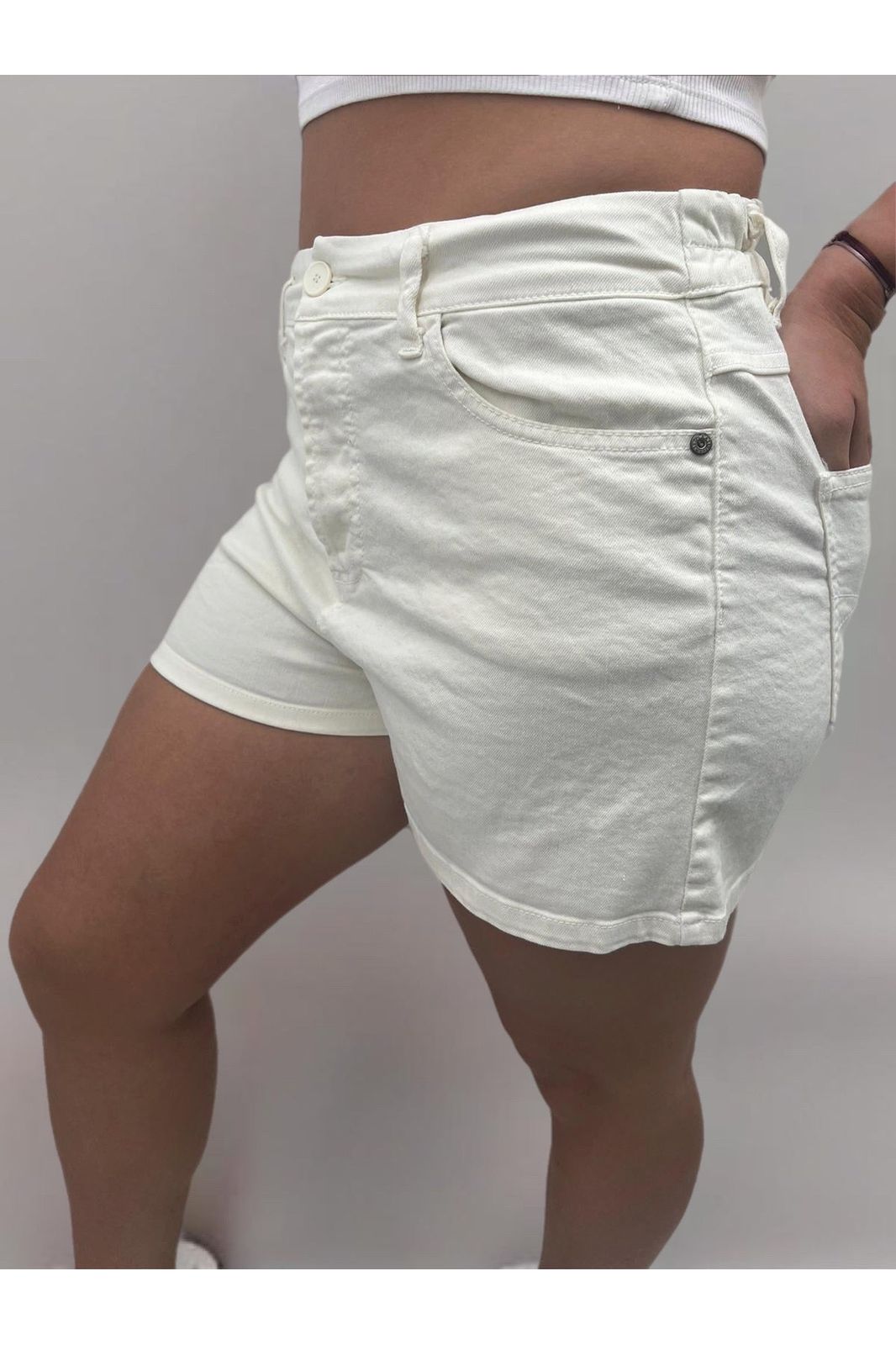 Short Short PLEASE Taille Haute D0KCBQ2PBY XXS / Blanc PLEASE