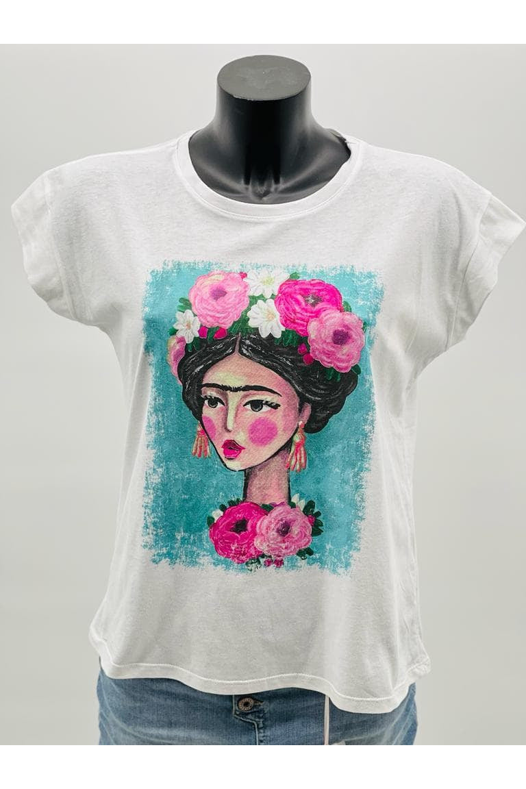 T-shirt T- Shirt  FRIDA  Firstage Taille unique / Blanc Cherryboutique