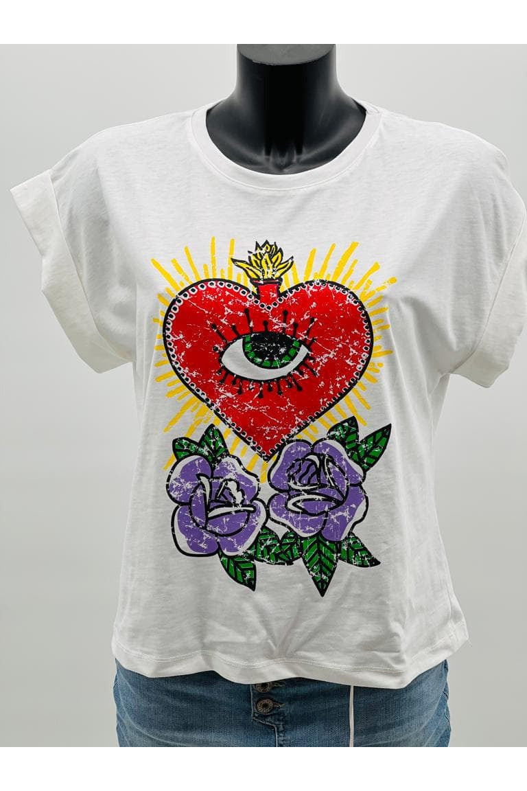 T-shirt T- Shirt  SARAH  Firstage Taille unique / Blanc Cherryboutique