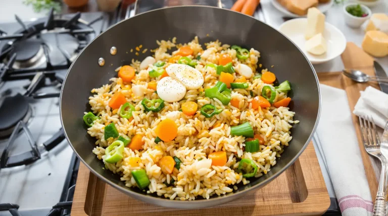 Je prépare ce riz sauté carotte-poireau à la sauce soja dès que j&rsquo;ai envie d&rsquo;un dîner healthy express